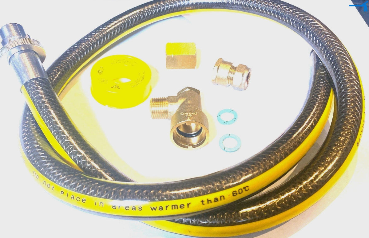 Beko Gas Cooker Installation Kit Inc Hose, Inlet Adaptor, PTFE LPGJets