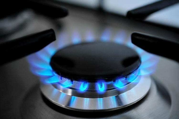 gas hob burner with blue flame