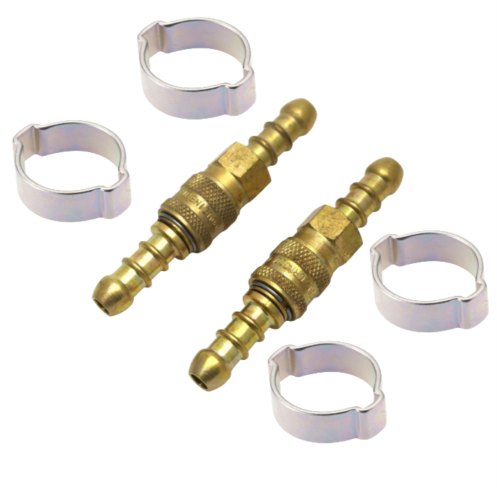 2 x 8mm LPG Quick Release Couplings + 4 Oetiker Double Ear Crimp Clips
