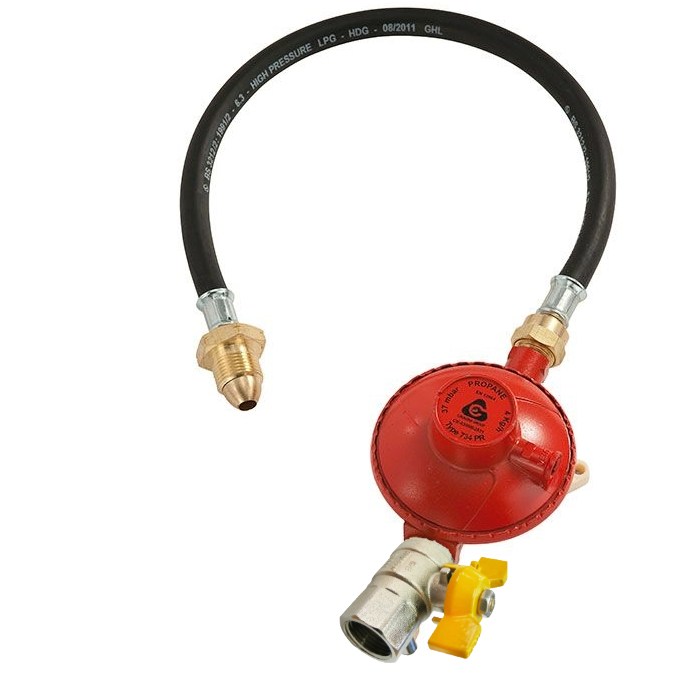 Cavanga Single Cylinder Propane Gas Regulator Kit POL inc Ball Valve Test Point