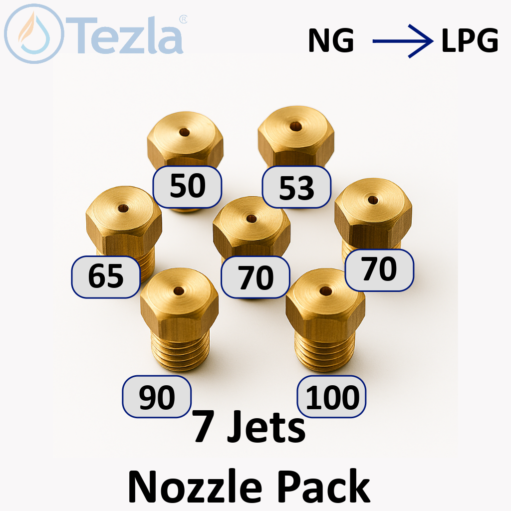 Pack of 7 LPG Propane U-LPG Jets 1 x 50 1 x 53 1 x 65 2 x 70 1 x 90 1 x 100