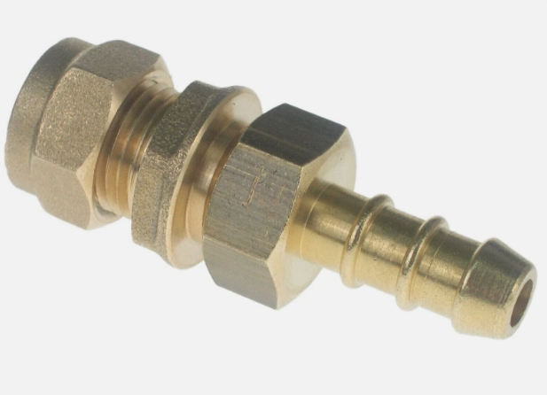 8mm Copper Pipe To 8mm Gas Hose LPG Fulham Nozzle & Compression Fitting Connect