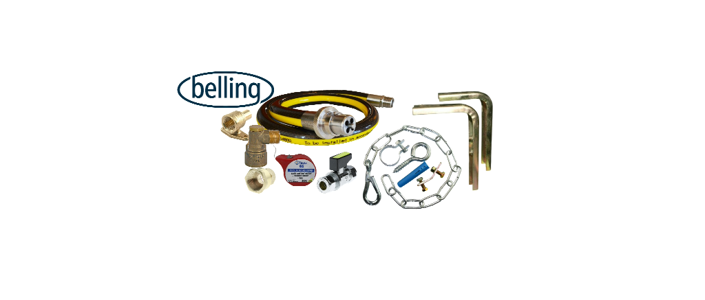 Belling Gas Cooker Installation Kit Inc Bayonet Hose, Inlet Adaptor Etc