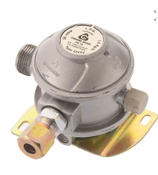 Cavagna 30mbar Caravan & Motorhome Gas Regulator 8mm - Angled