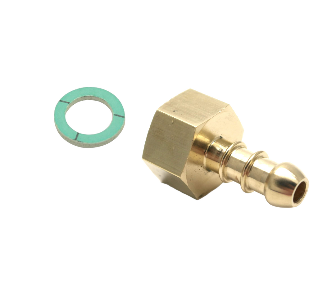 1/2" BSP FEMALE FITTING TO LPG FULHAM NOZZLE TO 8mm I/D HOSE WITH WASHER