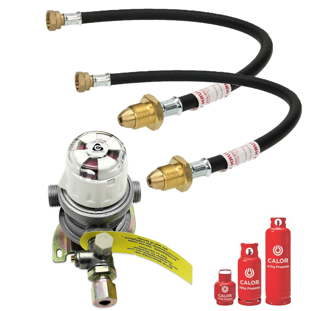 AUTOMATIC CHANGEOVER VALVE 30mb OUTPUT 8mm REGULATOR WITH 2 PROPANE HOSES