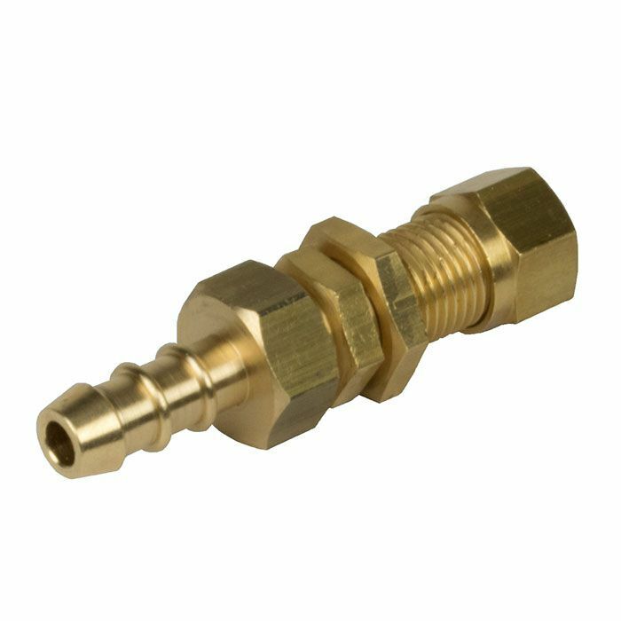 BULKHEAD FITTING LPG FULHAM NOZZLE 10mm COMPRESSION BRASS FOR 8mm BORE GAS PIPE