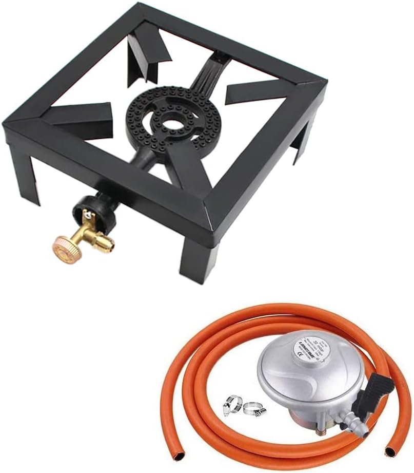 Out door camping stove with propane regulator and gas hose includes 2 jubilee clips
campstove, camping gas stove, camping gas burner