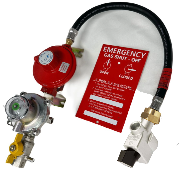 Single OPSO Propane Regulator Kit With Pigtail + 21mm Adaptor