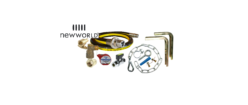 New World Gas Cooker Installation Kit Inc Bayonet Hose, Inlet Adaptor Etc