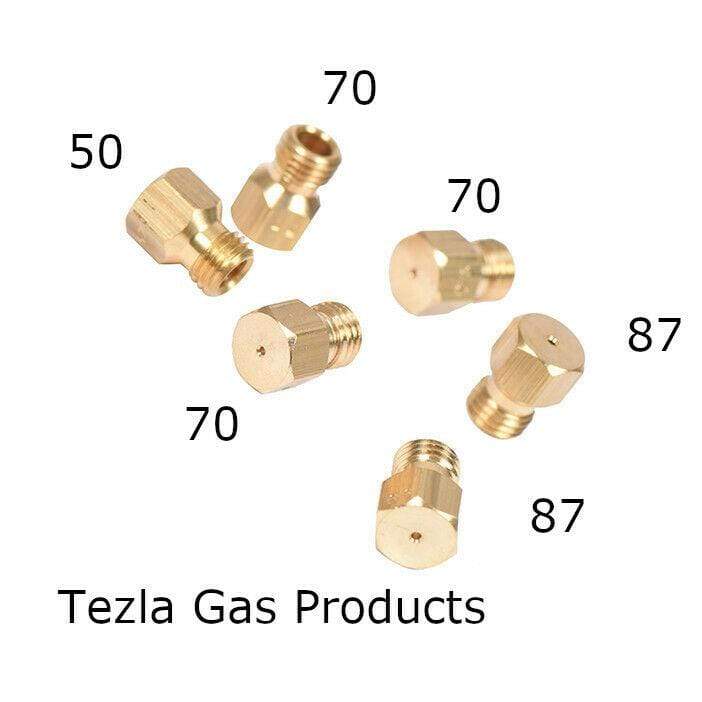 SET OF 6 x UNIVERSAL GAS JETS FOR  LPG PROPANE GAS BURNERS-THREAD