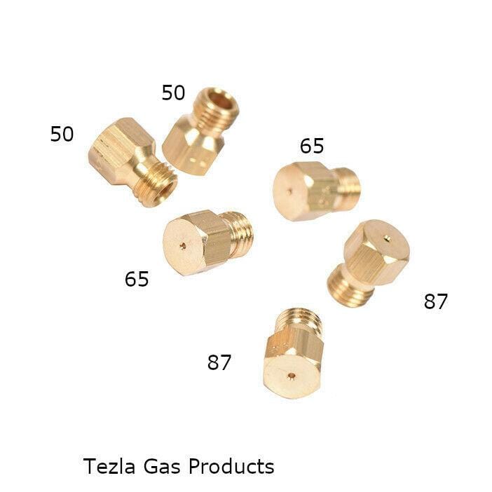 SET OF 6 x UNIVERSAL GAS JET INJECTORS FOR  LPG GAS BURNERS-THREAD
