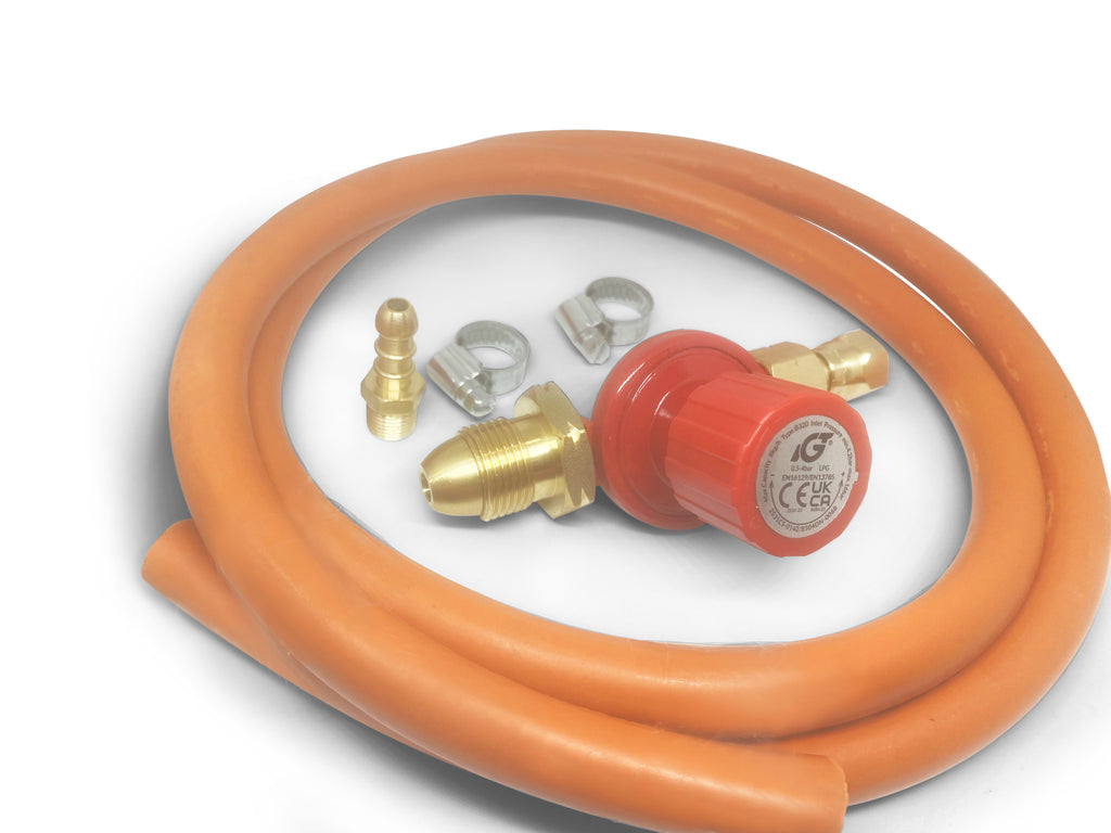 Propane Gas Bottle Regulator Adjustable 0.5-4 Bar LPG 2M Hose Kit
