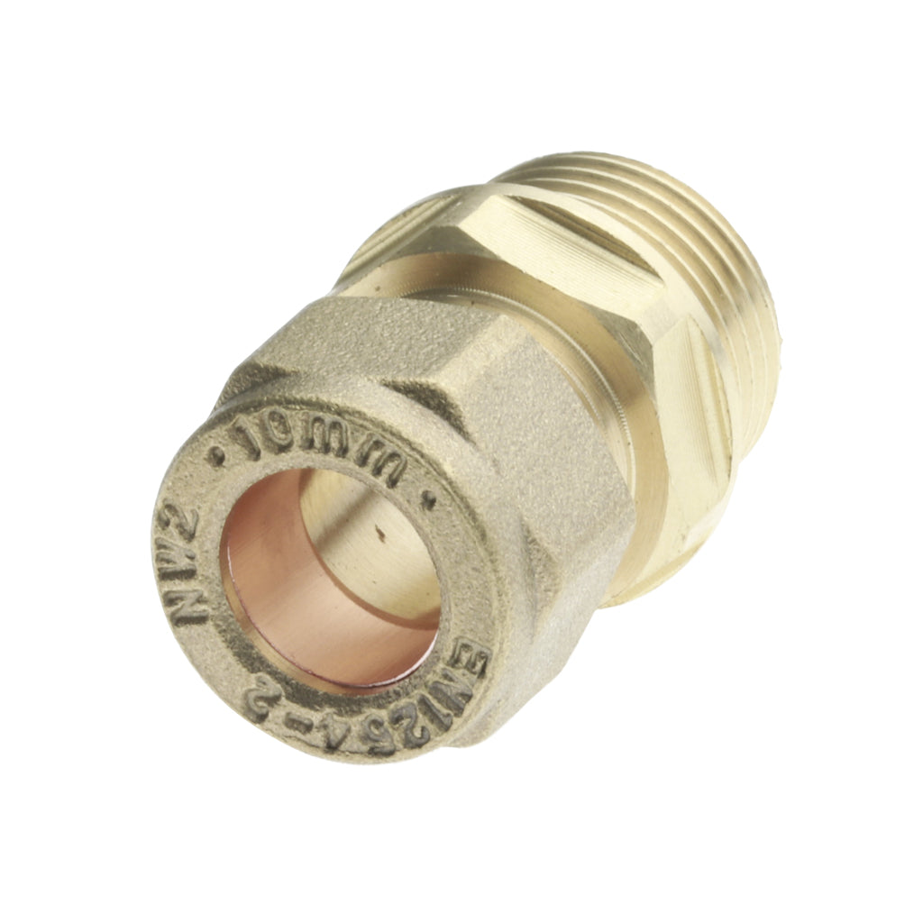 Compression 10mm x 1/2" Straight Connector Male Iron
