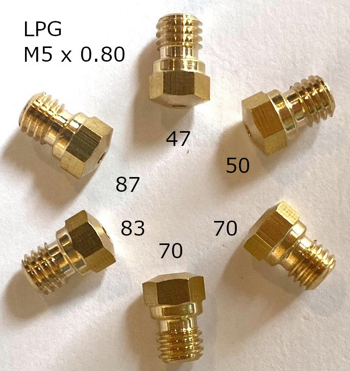 6 Pack M5 x 0.80 LPG Jets Nozzles Injectors