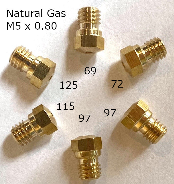 6 Pack M5 x 0.80 Natural Gas Jets Nozzles Injectors